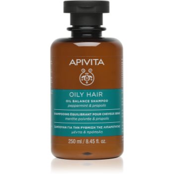 Apivita Oily Hair Oil Balance Shampoo sampon pentru curatarea profunda a scalpului seboreic pentru intarire si stralucire - imagine 2